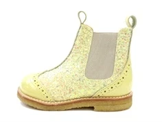 Angulus støvlette yellow/beige glitter med hulmønster